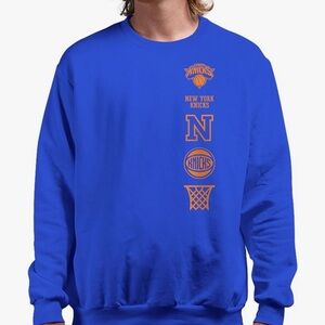 NBA Knicks Blue and Orange Crewneck Sweater